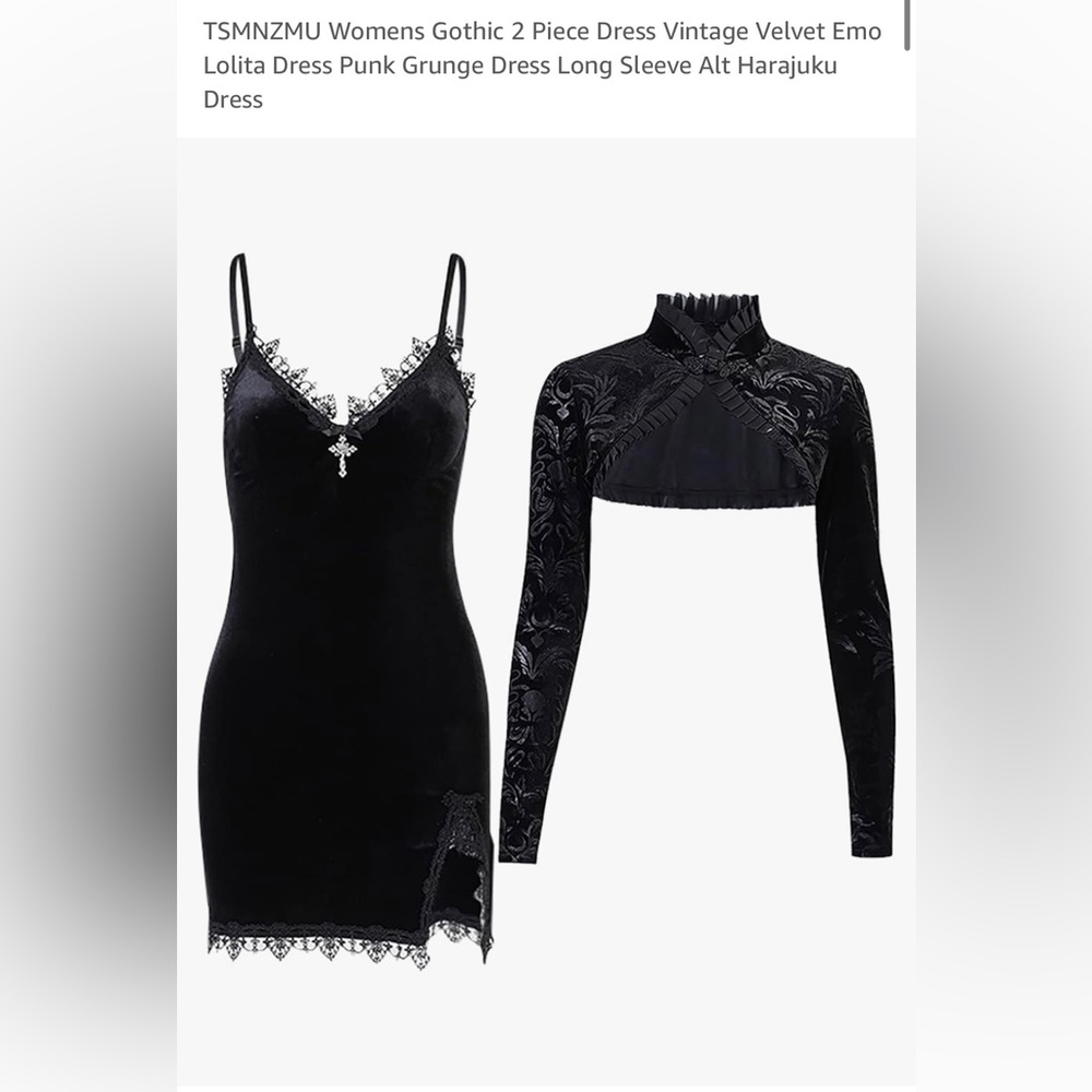 Women vintage goth dress
